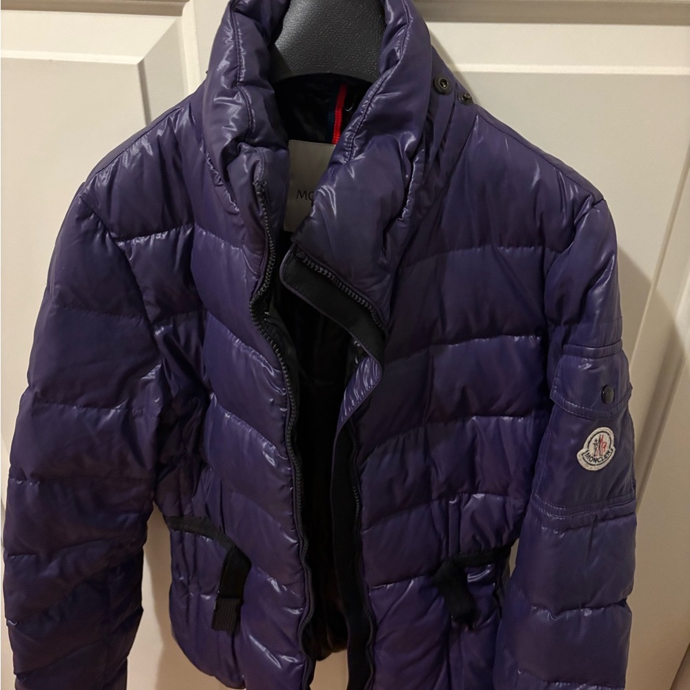 Moncler Kids Dark Purple Puffer Coat